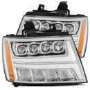 AlphaRex 07-13 Chevy Avalanche NOVA LED Proj Headlights Plank Style Design Chrome w/Activ Light/DRL-1