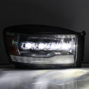 AlphaRex 06-08 Dodge Ram 1500HD NOVA LED ProjHeadlights Plank Style Blk w/Seq Signal/DRL/Amber LED-4