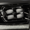 AlphaRex 09-18 Dodge Ram 2500HD LUXX LED Proj Headlights Plank Style Black w/Seq Signal/Smoked DRL-4