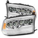AlphaRex 09-18 Dodge Ram 1500HD NOVA LED Projector Headlights Plank Style Design Chrome w/DRL-1