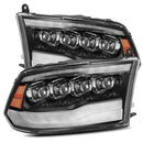 AlphaRex 09-18 Dodge Ram 1500HD NOVA LED Projector Headlights Plank Style Design Gloss Black w/DRL-1