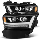 AlphaRex 19-20 Dodge Ram 1500 LUXX LED Proj Headlights Plnk Style Black w/Activ Light/Seq Signal/DRL-1