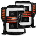 AlphaRex 17-19 Ford F-250 SD PRO-Series Proj Headlight Plnk Style Matte Blk w/Activ Light/Seq Signal-1