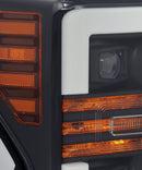 AlphaRex 17-19 Ford F-250 SD PRO-Series Proj Headlight Plnk Style Matte Blk w/Activ Light/Seq Signal-2