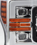 AlphaRex 17-19 Ford F-250 SD PRO-Series Proj Headlights Plank Style Chrome w/Activ Light/Seq Signal-2