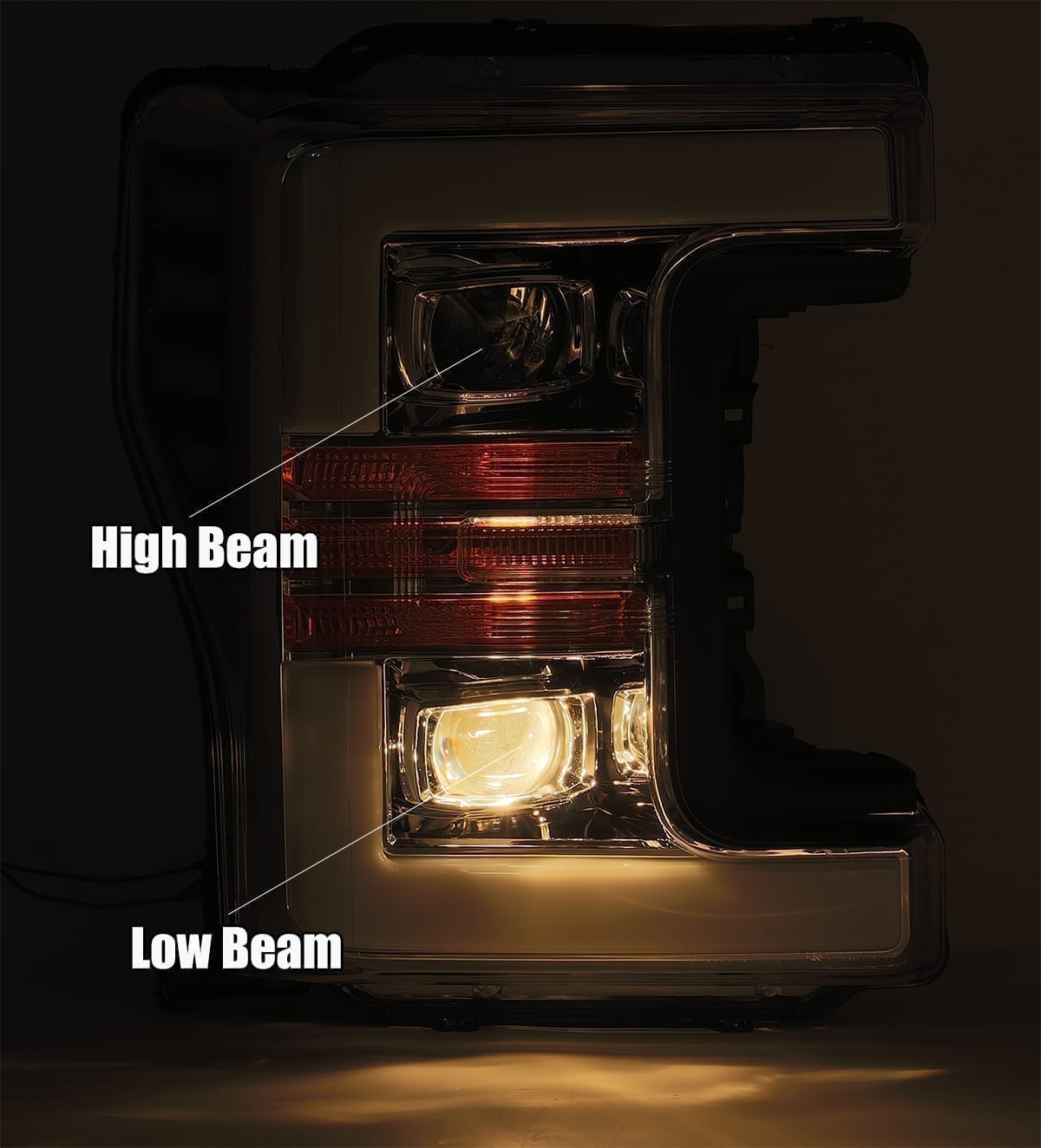 AlphaRex 17-19 Ford F-250 SD PRO-Series Proj Headlights Plank Style Black w/Activ Light/Seq Signal