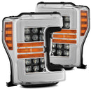 AlphaRex 17-19 Ford F-250 SD NOVA LED Proj Headlights Plank Style Chrome w/Activ Light/Seq Signal-1