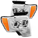 AlphaRex 09-14 Ford F-150 PRO-Series Projector Headlights Plank Style Chrm w/Activ Light/Seq Signal-1