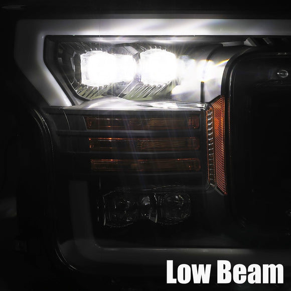 AlphaRex 18-19 Ford F-150 NOVA LED Projector Headlights Plank Style Chrome w/ActivLight/Seq Signal