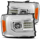AlphaRex 07-13 GMC 1500HD PRO-Series Projector Headlights Plank Style Chrm w/Activ Light/Seq Signal-1