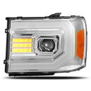 AlphaRex 07-13 GMC 1500HD PRO-Series Projector Headlights Plank Style Chrm w/Activ Light/Seq Signal-4