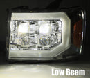 AlphaRex 07-14 GMC 2500HD NOVA LED Proj Headlight Plank Style Matte Blk w/Activ Light/Seq Signal/DRL-3