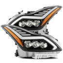 AlphaRex 08-13 Infiniti G37 NOVA LED Projector Headlights Plank Style Design Matte Black-1