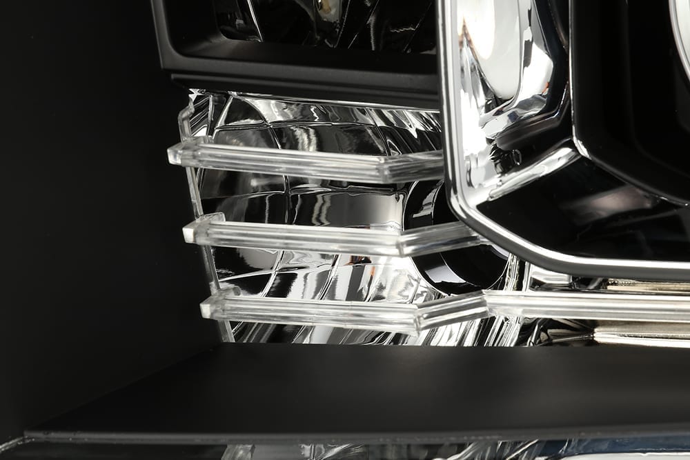 AlphaRex 14-20 Toyota Tundra LUXX LED Proj Headlights Plank Style Design Black w/Activ Light/DRL