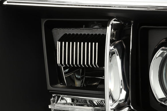 AlphaRex 14-20 Toyota Tundra LUXX LED Proj Headlights Plank Style Design Black w/Activ Light/DRL