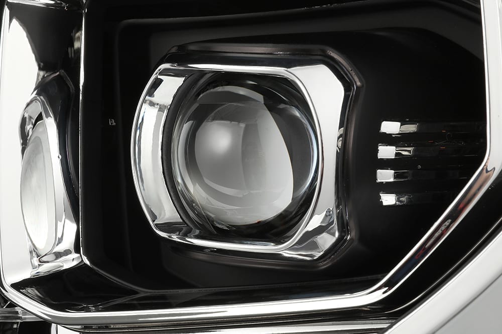 AlphaRex 14-20 Toyota Tundra LUXX LED Proj Headlights Plank Style Design Black w/Activ Light/DRL