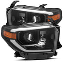 AlphaRex 14-20 Toyota Tundra PRO-Series Projector Headlights Plank Style Alpha Black w/Activ Light-1