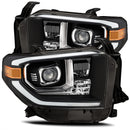 AlphaRex 14-20 Toyota Tundra LUXX LED Proj Headlights Plank Style Design Black w/Activ Light/DRL-1