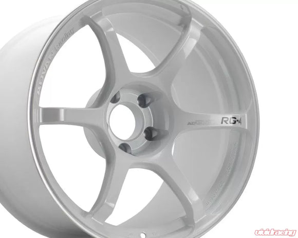 Advan RG-4 18x10 +35 5-114.3 Racing White Metallic & Ring Wheel