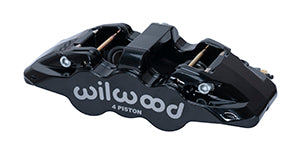 Wilwood Caliper - Aero4-DS Forged Four-Piston Caliper Black 1.12in Piston 1.10in Rotor - Black