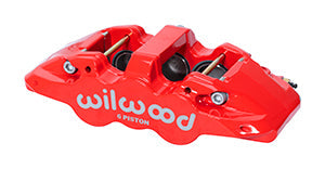 Wilwood Caliper-Forged DynaliteI w/Dust Seal-Red 4.04in Pistons, 1.25in disc,
