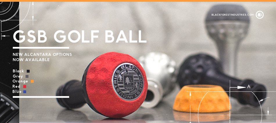 BFI Heavy Weight Shift Knob - Golf Ball - Blue Alcantara (VW/Audi Fitment)