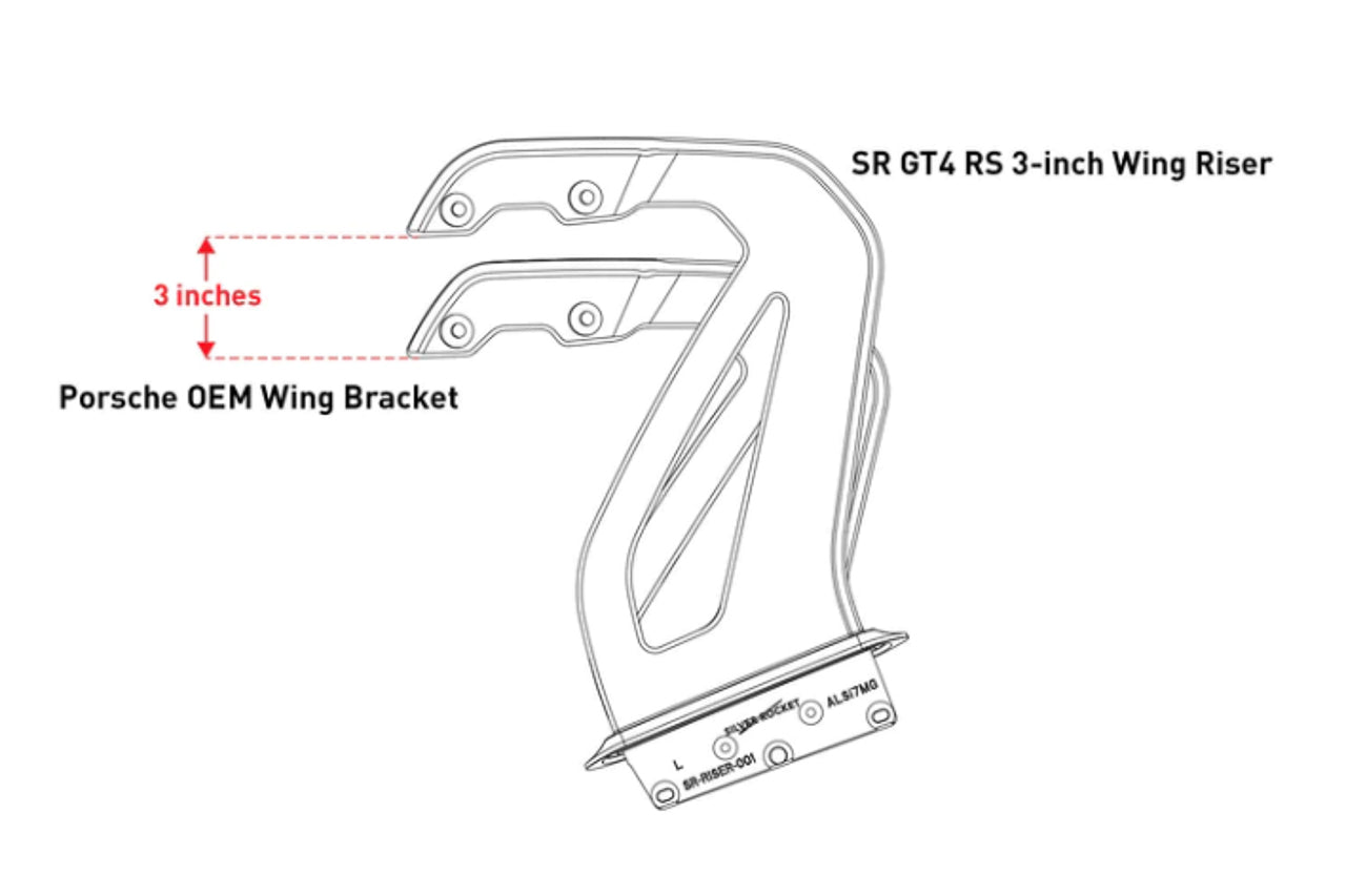 Porsche 718 GT4 RS Alekshop Wing Risers