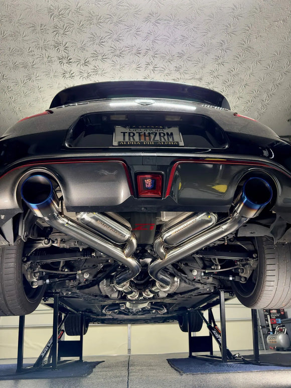MOTORDYNE 370Z EXHAUST 4.5 BLUE ROLLED TIPS (RWD)