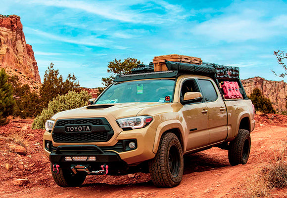Cali Raised 40 Cut-Out Prinsu Roof Rack Slim Led Light Bar Bracket Kit - W/ 42 Inch Slim Led Light