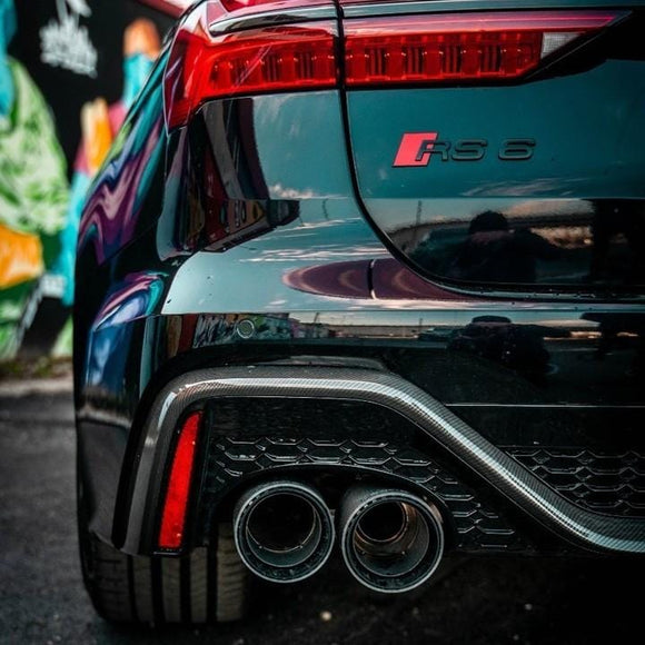 Capristo Valved Exhaust With Bevelled Carbon Fiber Tips (E2P) | Audi RS6/RS7 C8