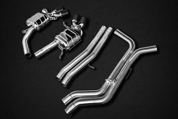 Capristo Valved Exhaust With Carbon Fiber Tips (E2P) | Audi RS6/RS7 C8