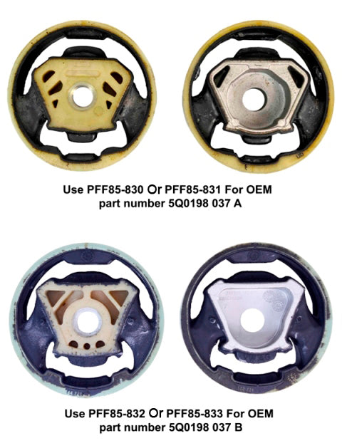 PowerFlex Audi A3, S3 / VW Golf Mk7, Golf Mk8 R, Passat, Tiguan Front Lower Engine Mount Insert (Large) - Track Use