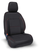 PRP 2016+ Toyota Tacoma Front Seat Covers with Electric Seat Adj. (Pair) - Black with Red Stitching-1