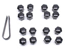17mm Head Black Wheel Bolt Caps (Set of 16 with Tool)-1
