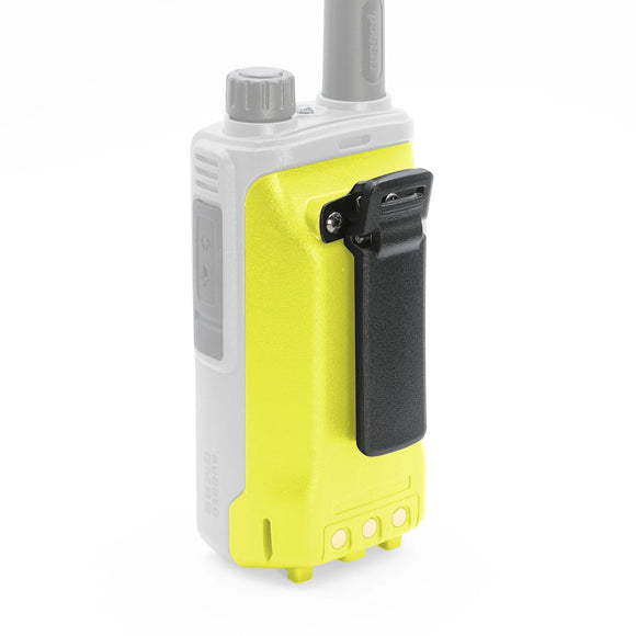 Rugged Radios GMR2 Replacement Battery with 12v Charge Port and Belt Clip Safety Yellow