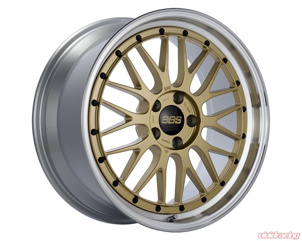 BBS LM 19x9.5 5x120 ET22 Gold Center / Diamond Cut Lip Wheel -82mm PFS/Clip Req