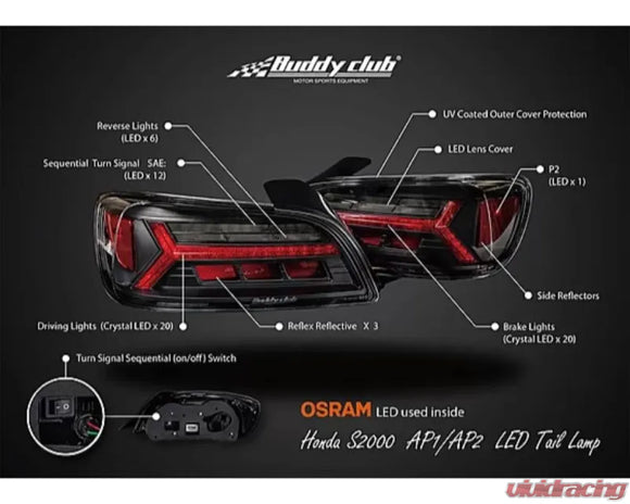 Buddy Club Sequential LED Tail Light S2000 00-04 AP1
