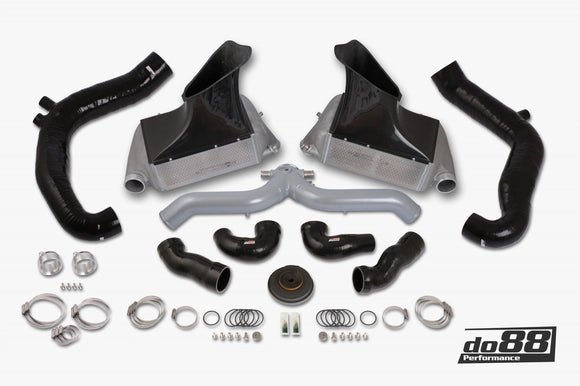 do88 10-12 Porsche 911 Turbo/Turbo S (997.2) BigPack Intercooler Kit w/Silver Pipe + Inlets