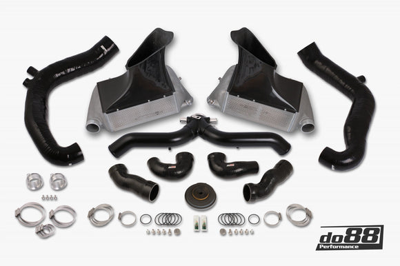 do88 10-12 Porsche 911 Turbo/Turbo S (997.2) BigPack Intercooler Kit w/Black Pipe + Inlets