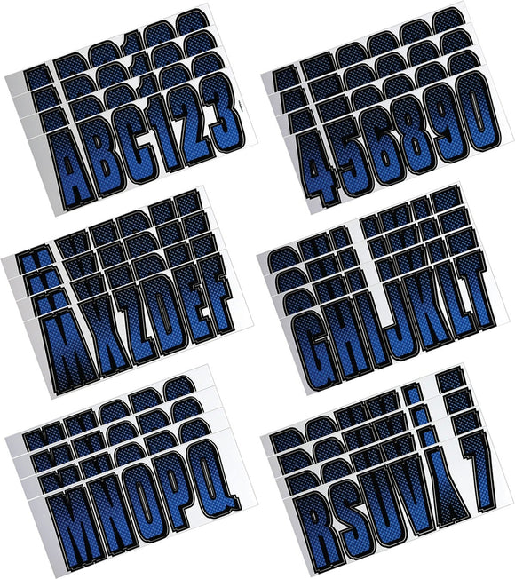 Hardline Boat Lettering Registration Kit 3 in. - 300 Blue/Black