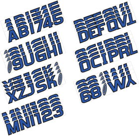 Hardline Boat Lettering Registration Kit 3 in. - 700 Blue/Black