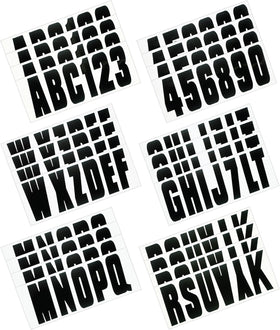 Hardline Boat Lettering Registration Kit 3 in. - 350 Black Solid
