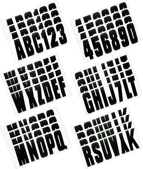 Hardline Boat Lettering Registration Kit 3 in. - 350 Black Solid