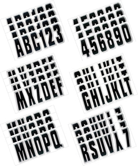 Hardline Boat Lettering Registration Kit 3 in. - 320 Black/Silver