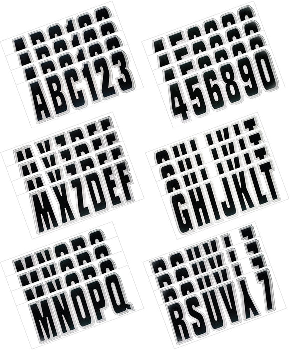 Hardline Boat Lettering Registration Kit 3 in. - 320 Black/Silver