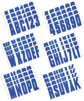 Hardline Boat Lettering Registration Kit 3 in. - 350 Blue Solid