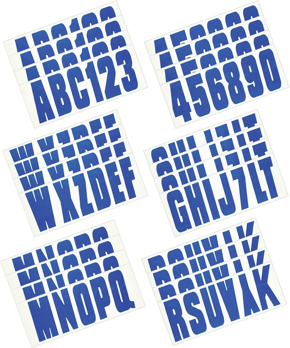 Hardline Boat Lettering Registration Kit 3 in. - 350 Blue Solid