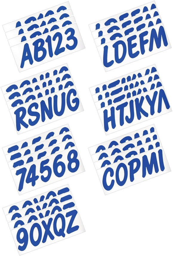 Hardline Boat Lettering Registration Kit 3 in. - 400 Blue Solid