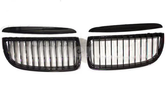 Gloss Black Front Grilles - E90 Sedan, E91 Wagon (Pre-LCI) 2006-2008