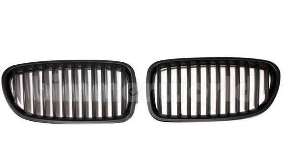 Matte Black Front Grilles - F10 5 Series - Single Slats